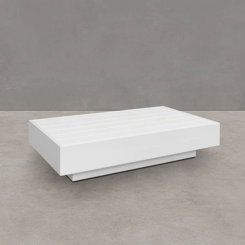 Oslo Aluminum Outdoor Coffee Table - White