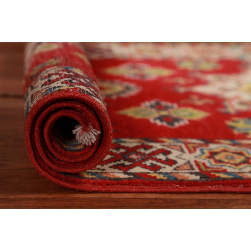 Kazak Oriental Accent Foyer Rug Handmade Bedroom Wool Carpet - 2'0"x 3'0" - 2'0"x 3'0" - Red