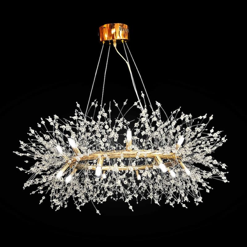 Crystal Chandelier 38" Firework Lighting Starburst Pendant light