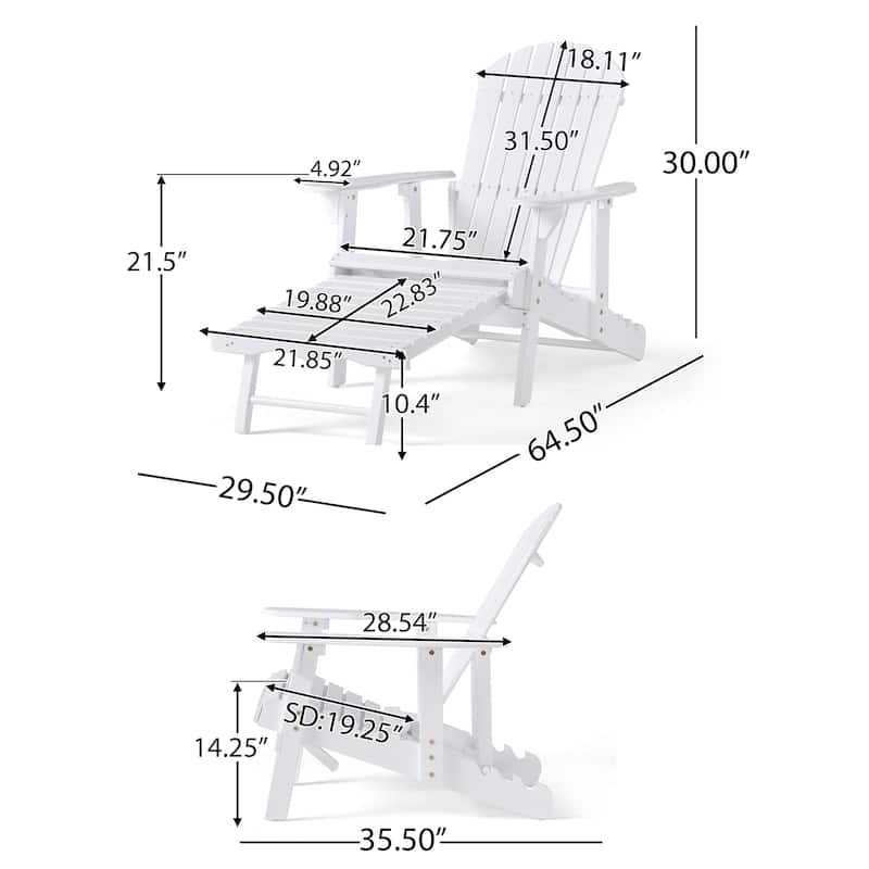 Hayle Reclining Wood Adirondack Chair (Set of 2) by Christopher Knight Home