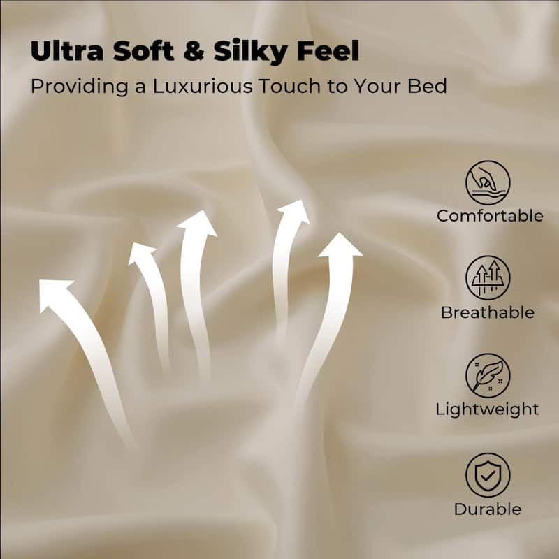3 Piece All Season Silky Soft Satin Reversible Comforter Set