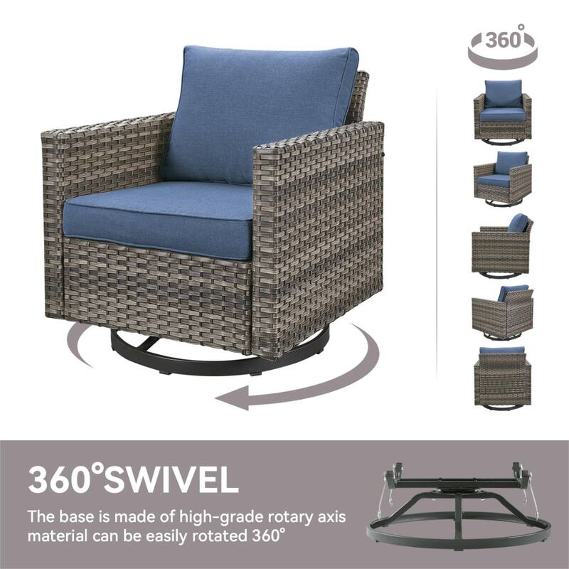 Outdoor Swivel Glider Chairs with Soft Cushion