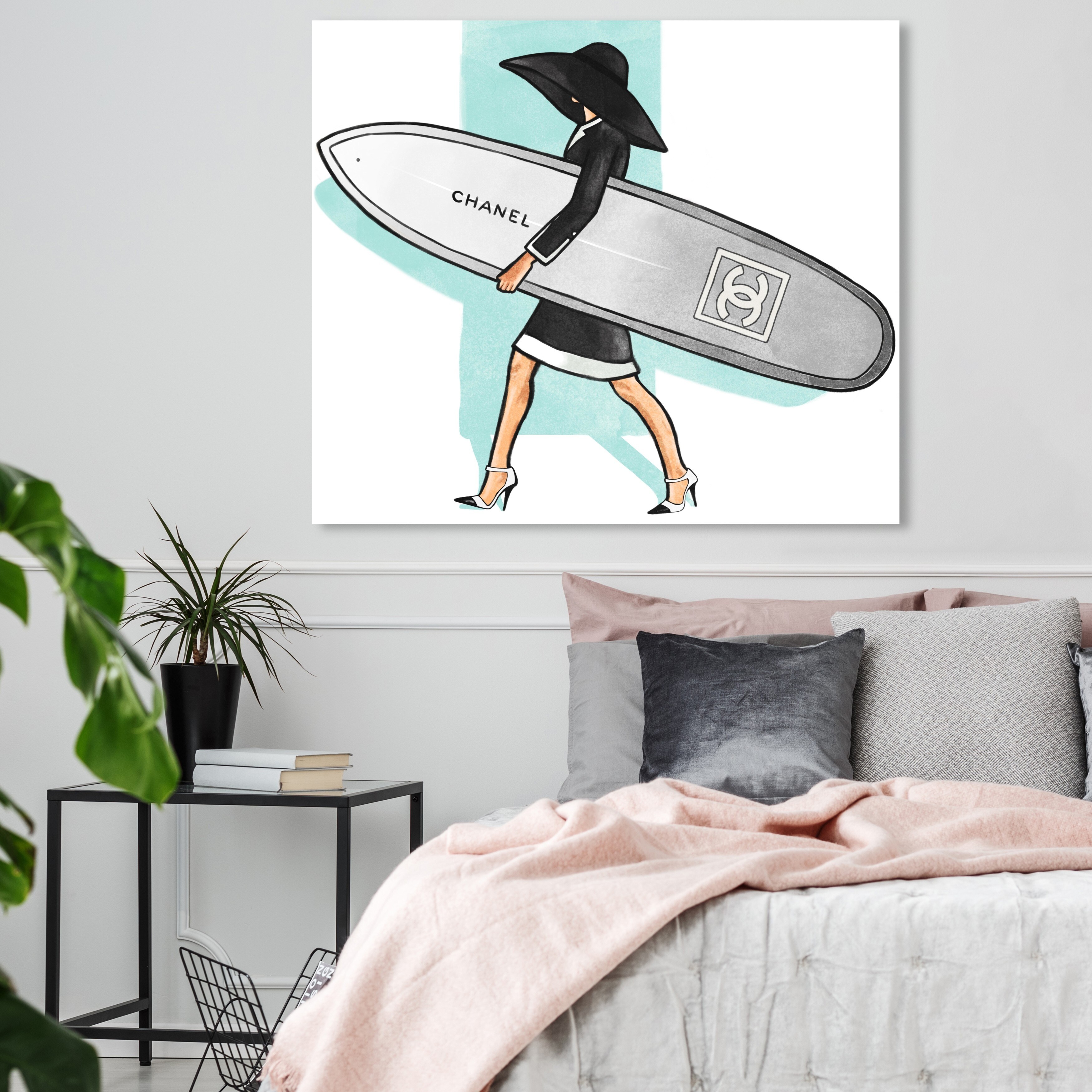 Oliver Gal Fashion and Glam Wall Art Canvas Prints 'Surfer Girl