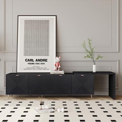 GDF Studio - Larkham 70"-90" Extendable TV Cabinet with Storage and Adjustable Shelves