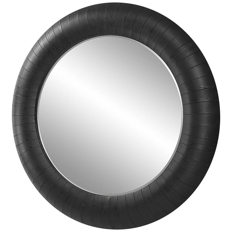 Uttermost Stockade Dark Round Mirror - 55.875" dia