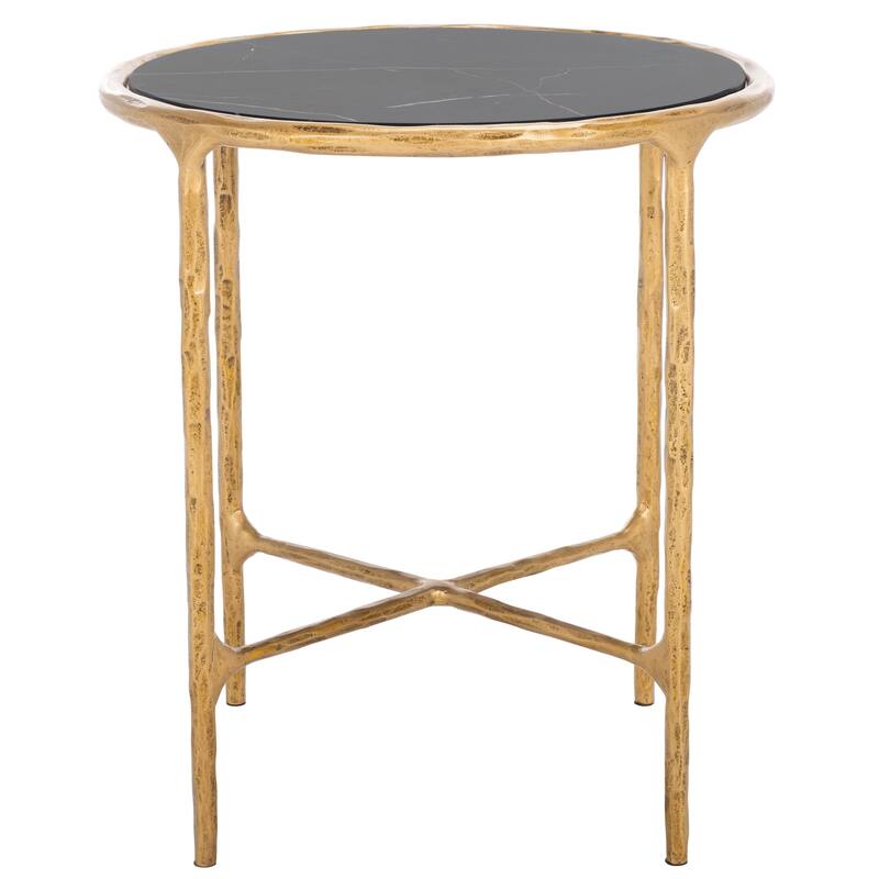 SAFAVIEH Couture Saliha Forged Metal Round End Table - 18" W x 18" L x 20" H - 18"W x 18"D x 20"H