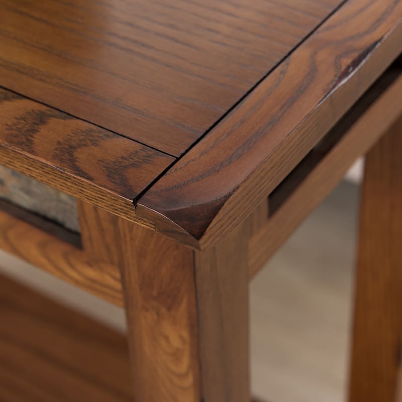 Leick Home Rustic Slate Side Table with USB-C Port