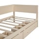 preview thumbnail 8 of 28, Twin Size Daybed with 2-Storage Drawers and Guardrail, Solid Pine Frame, No Box Spring Required, Beige Vintage Style for Bedroom