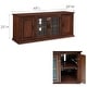 preview thumbnail 9 of 7, Leick Home 80360 Burnished Oak Leaded Glass TV Stand