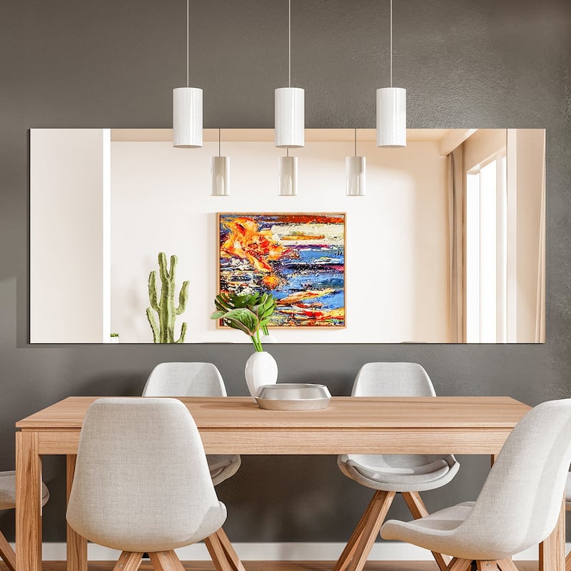 Eviva Sleek 72" x 30" Rectangular Modern Frameless Mirror - Clear