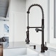 preview thumbnail 30 of 85, VIGO Zurich Pull-Down Spray Kitchen Faucet Faucet with Soap Dispenser - Matte Black