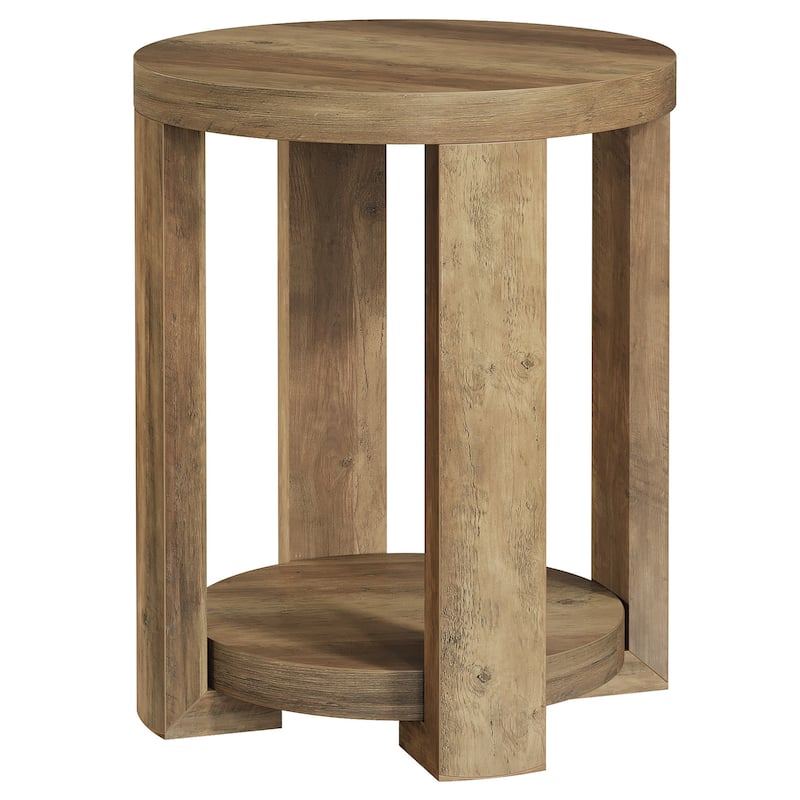 Round End Side Table, Small Bedside Accent Furniture for Living Room