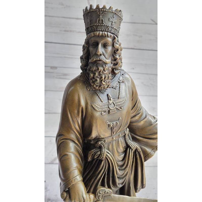 King Cyrus The Great Of Persia Achaemenid Ruler Bronze Statue Sculpture Figurine 17 Inches X 8 Inches