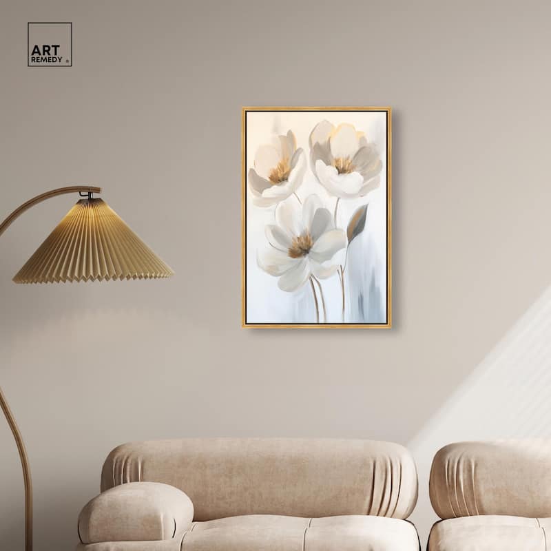 Silvered Flora I Canvas by Art Remedy