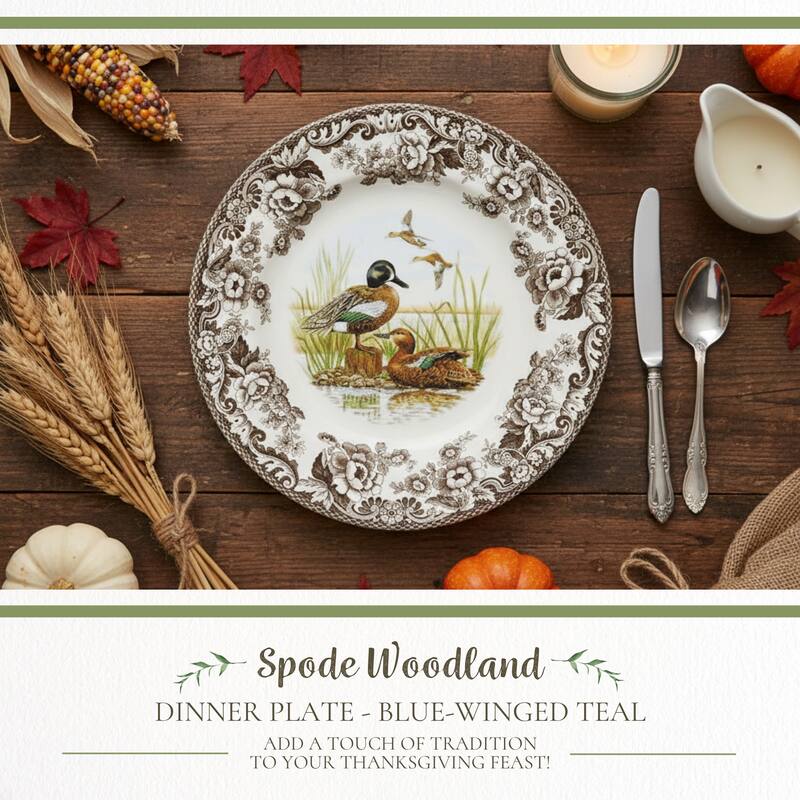 Spode Woodland Dinner Plate Birds Motif - 10.5