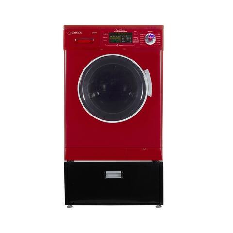 Equator Compact 13 lbs Combination Washer Dryer Vented/Ventless Dry + Laundry Pedestal with Drawer