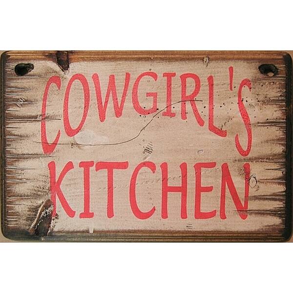 Cowboy Signs Wood Wall Hanging Western Cowgirls Kitchen White Red Overstock 16652269