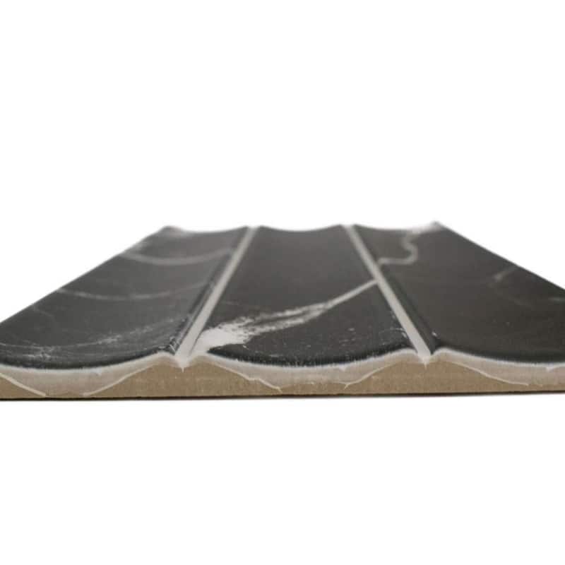 Lyrical 4.5x9 Matte Marble Look Porcelain Fluted Ribbed Tile - Wall, Backplash