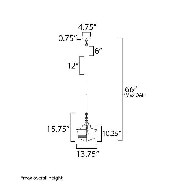 Maxim 21534WT Eureka 14" Wide 1 Light Pendant