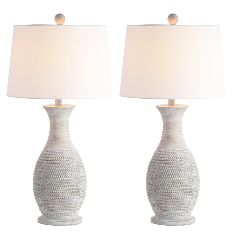 SAFAVIEH Lighting Theresie Grey 30-inch LED Table Lamp (Set of 2) - 15"x15"x30" - 15"W x 15"D x 30"H