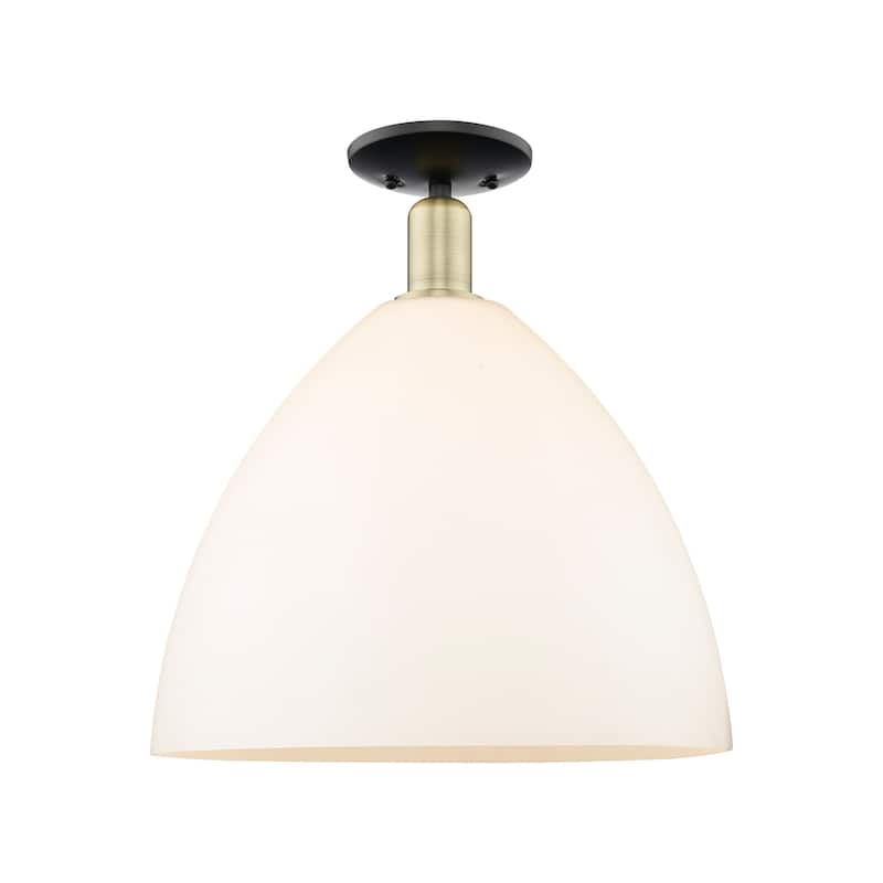 Innovations Lighting 716-1C-19-16 Bristol Semi-Flush Bristol 16" Wide - Black Antique Brass / Matte White