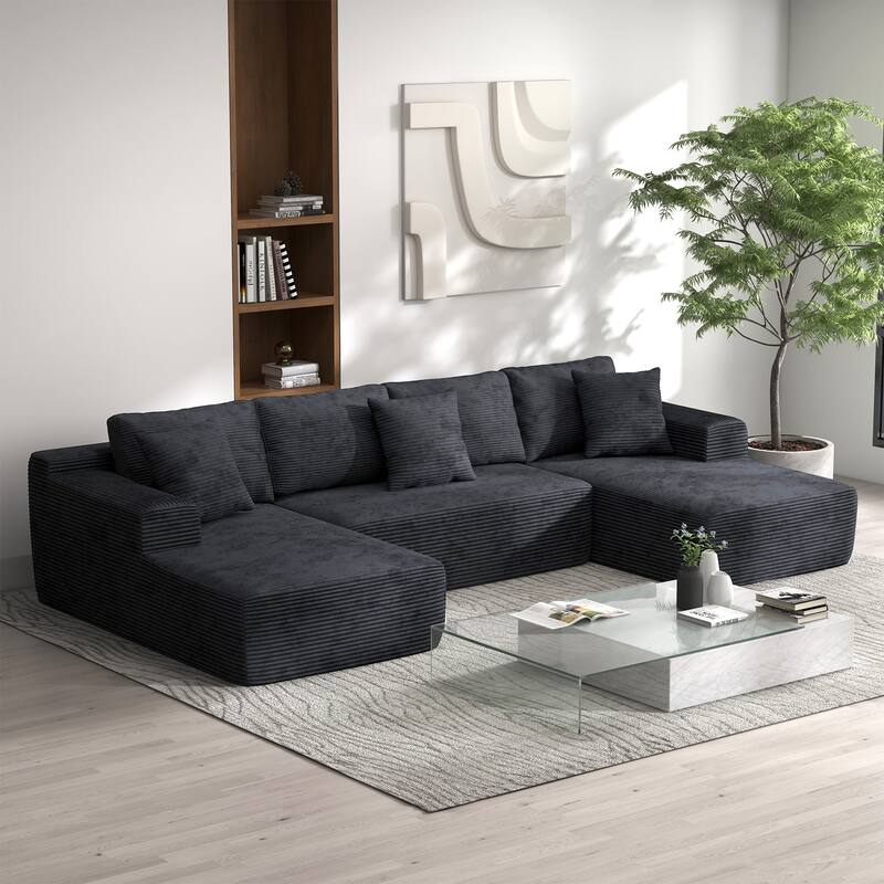 Oversized U-Shaped Sofa Modular Removable Applicable Living Room Furniture Set