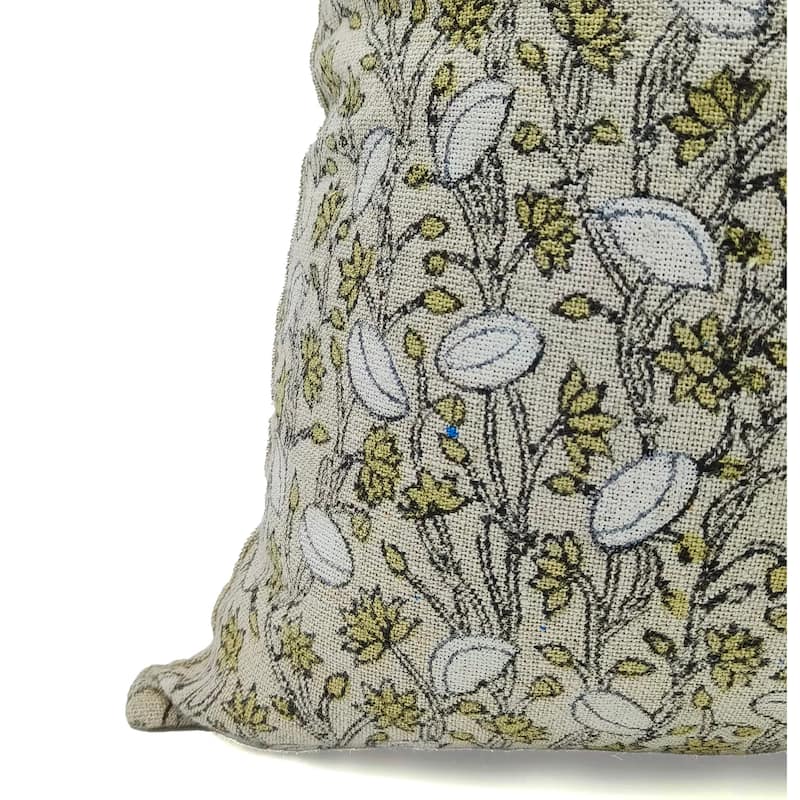 Linen Boho Block print pillow Cover - Pishta
