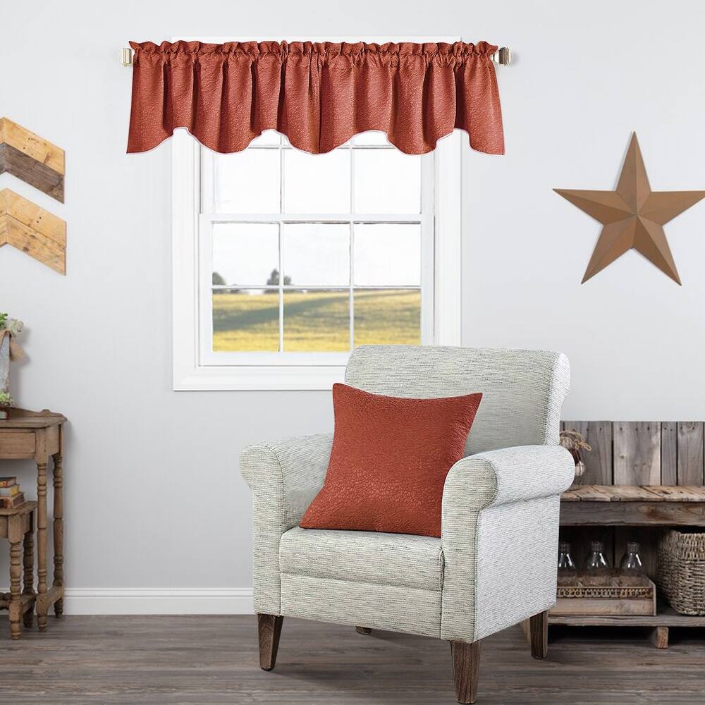 Peralta Jacquard Chenille Window Valance and Pillow Shell Set