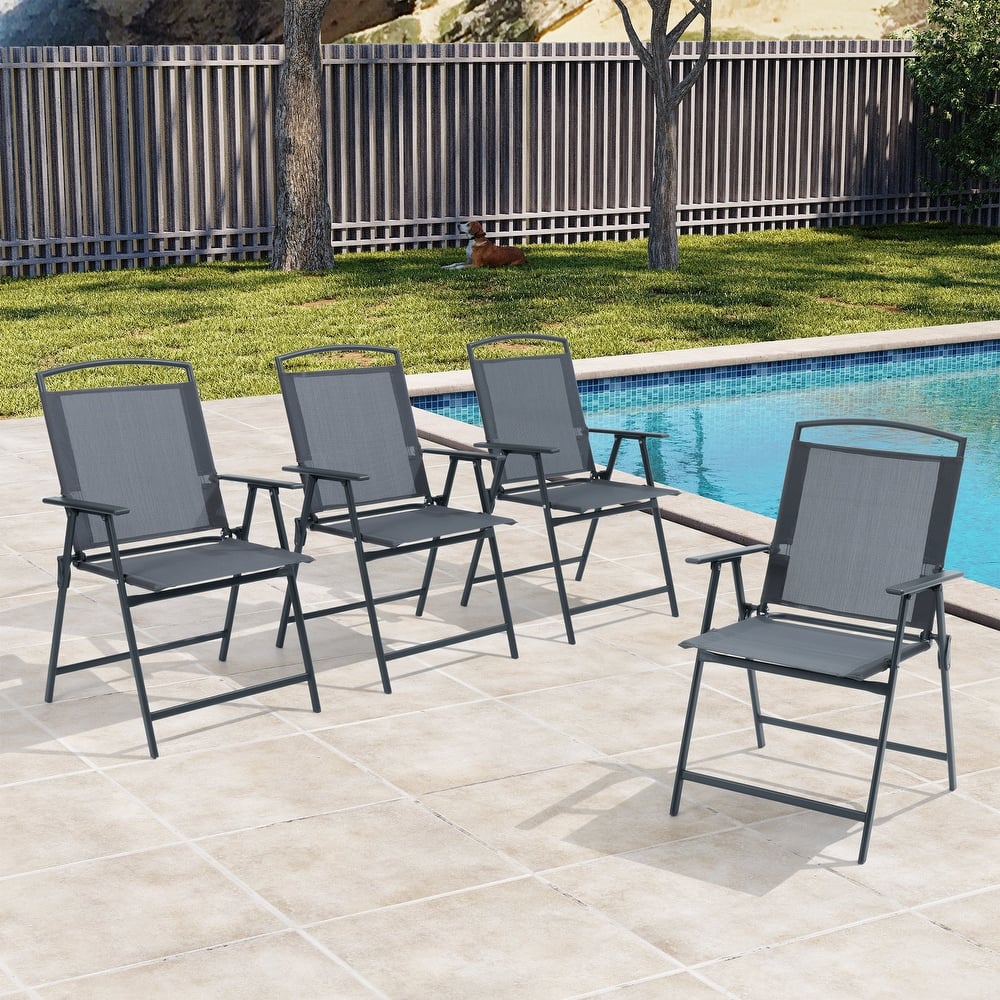 Set of 4/6/8 Patio Folding Chairs 4/6/8-Pack Dining Chairs