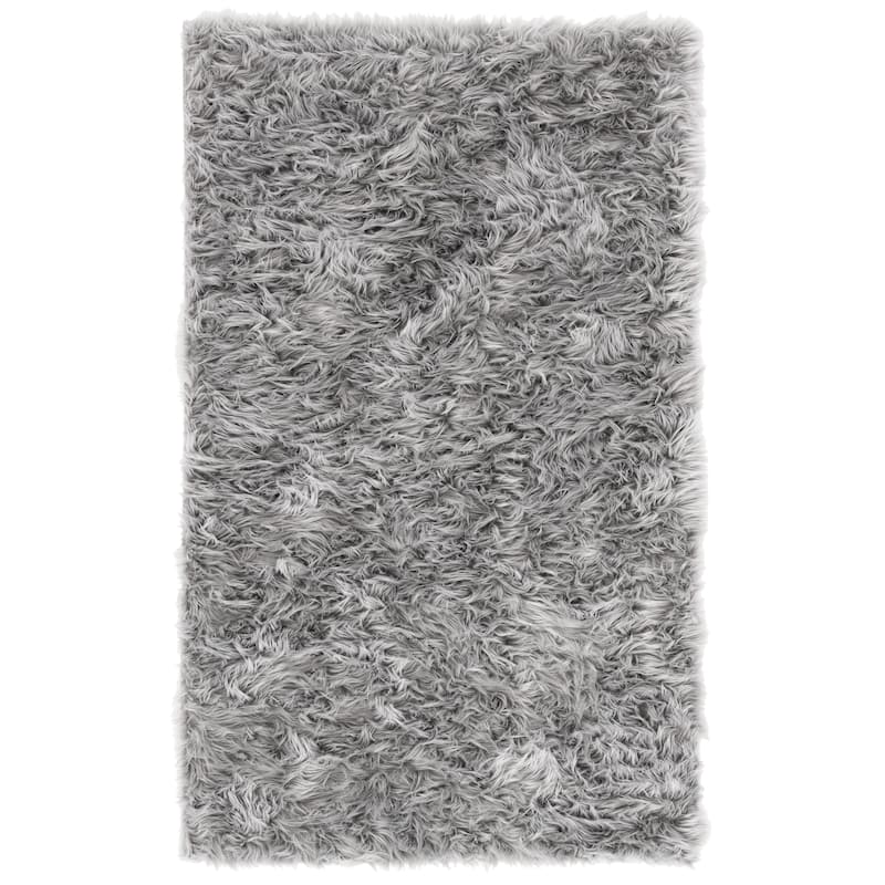 SAFAVIEH Faux Sheep Skin Alexandria 2.4-inch Thick Rug - 3' x 5' - Grey - Rectangle
