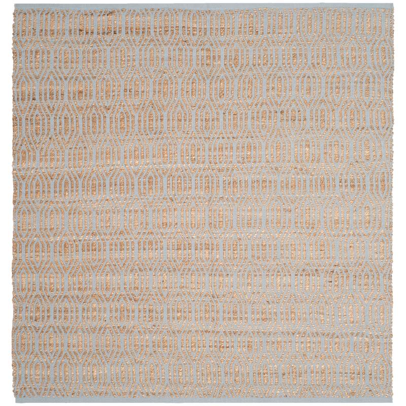 SAFAVIEH Handmade Cape Cod Ursulina Coastal Jute Rug - 6' Square - Silver/Natural
