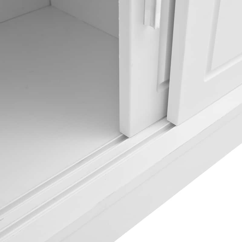 Entryway 3-in-1 Hall Tree with Storage Bench & Sliding Doors, Shoe Cabinet Coat Rack with Cushioned Seat & Anti-Tip