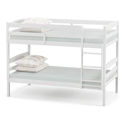 Gymax Twin Over Twin Bunk Bed Wooden Convertible Into 2 Beds High
