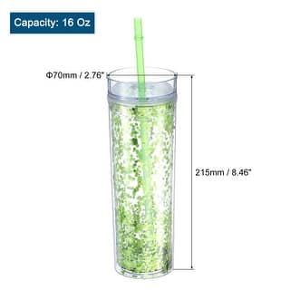 Leak-Proof Double Wall Tumbler with Straw, 16 oz, Clear/Purple - On Sale -  Bed Bath & Beyond - 39029631