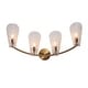 preview thumbnail 21 of 25, Fenro Modern 3-Light Luxury Brass Bathroom Vanity Light Textured Glass Wall Sconce