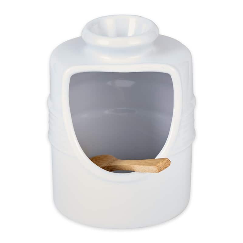 Stoneware Salt Pig - White