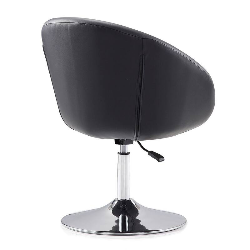 Manhattan Comfort Hopper Chrome Faux Leather Adjustable Height Chair (Set of 2)