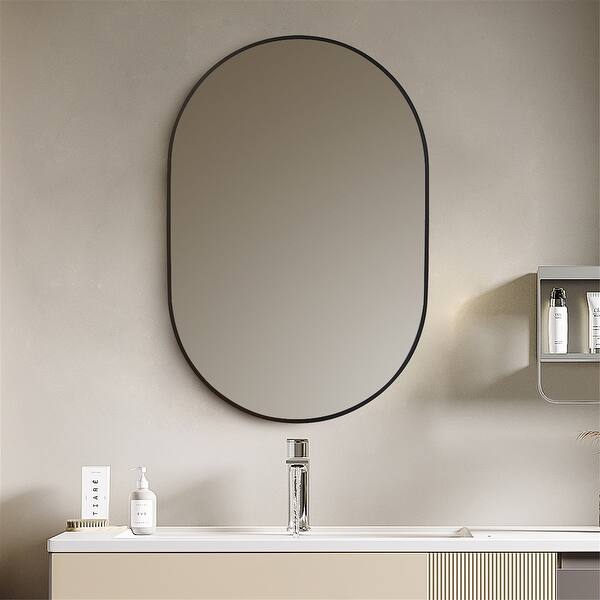24 Inch Bathroom Oval Mirror WallMounted Vanity Mirrors Bed Bath
