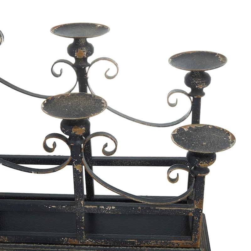 Black Metal Vintage Candelabra - 32 x 8 x 18