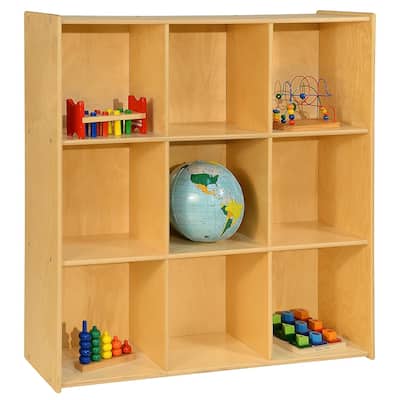 Contender 9 Section Cubby Organizers, Montessori Shelves for Mobile Storage Cabinet for Toys, Craft Supplies - 46.75-Inch Height