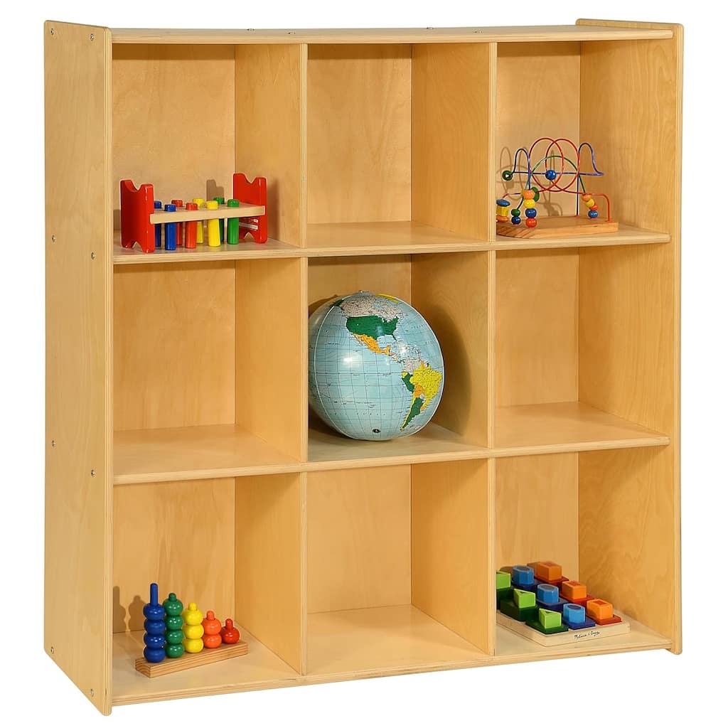 Contender 9 Section Cubby Organizers, Montessori Shelves for Mobile Storage Cabinet for Toys, Craft Supplies - 46.75-Inch Height