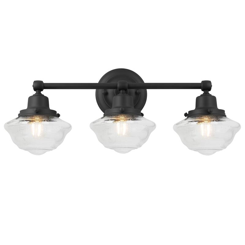 Schoolhouse Modern Industrial Farmhouse Wall Mount 3-Light Indoor Dimmable - Matte Black