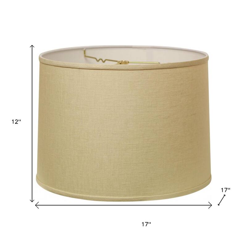 HomeRoots Beige Linen Drum Lamp Shade - 17