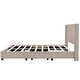 preview thumbnail 18 of 42, Queen Linen Upholstered Platform Bed with Storage Drawers & Headboard