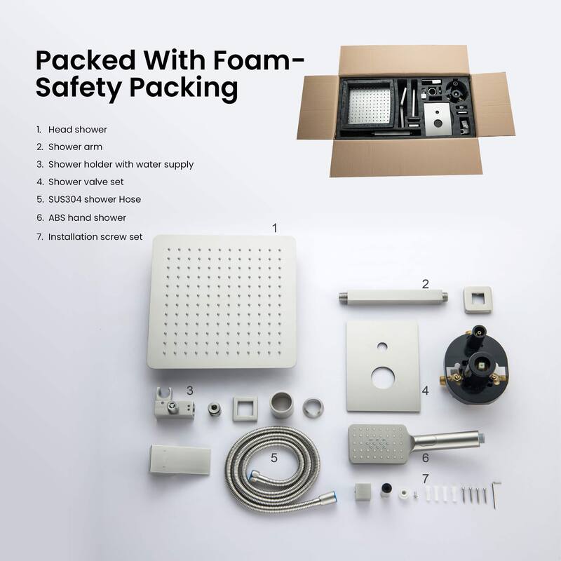Pressure Balanced Ceiling Mounted 3-Function Shower System with Rough In Valve