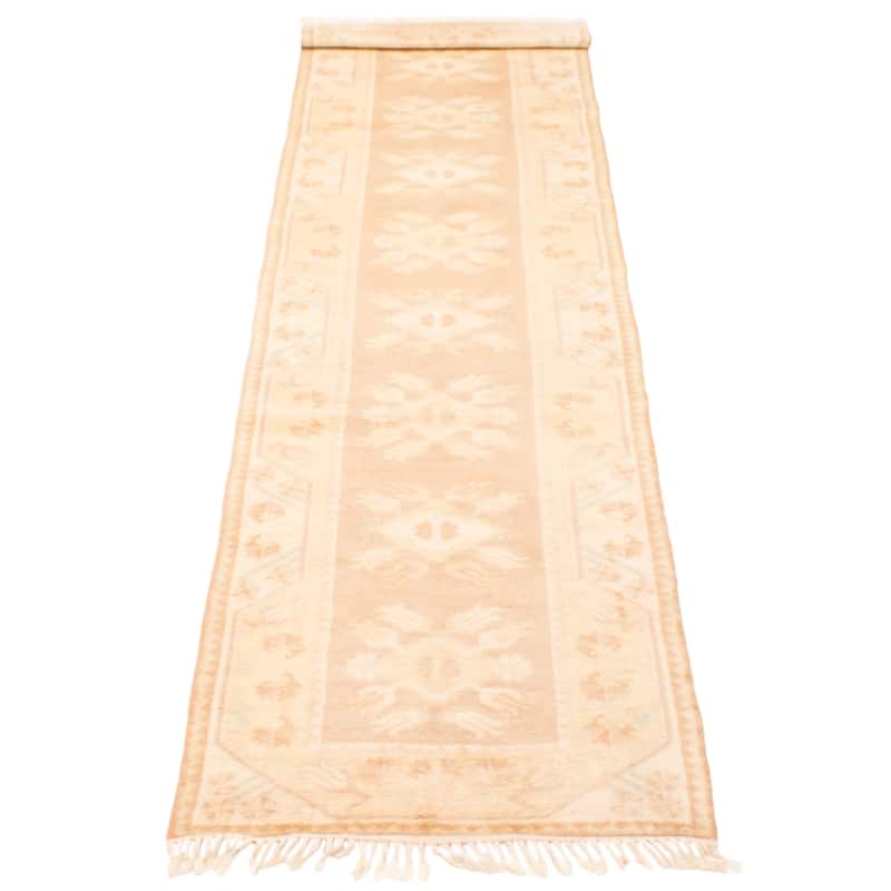 ECARPETGALLERY Hand-knotted Color Transition Brown Wool Rug - 3'2 x 12'6