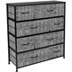 Dresser w/ 8 Drawers Furniture Storage & Chest Tower for Bedroom - Gray Black