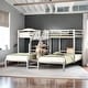 preview thumbnail 1 of 25, Twin over Twin & Twin Triple Bunk Bed with Shelves Staircase Silver
