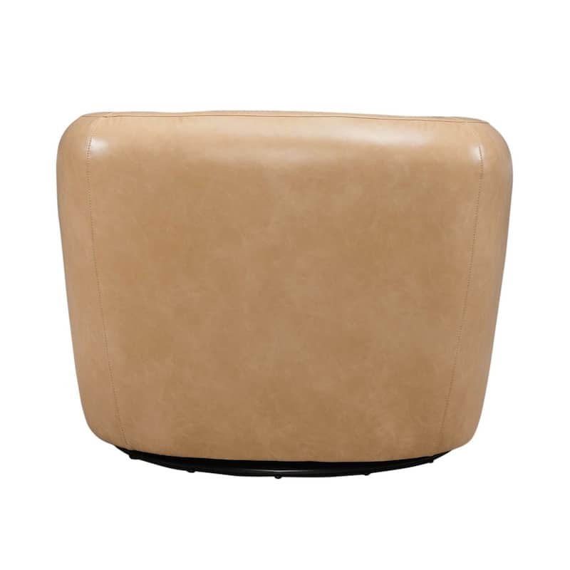 Liberty Furniture Donovan Leather Upholstered Swivel Accent Chair - Tan - Width 36" x Depth 33" x Height 28"