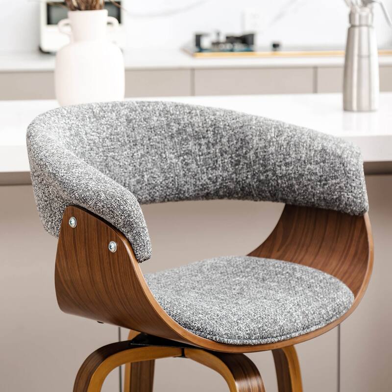 Glitzhome Modern 3-Piece Wooden Swivel Bar Stools & Height Adjustable Pub Table Set